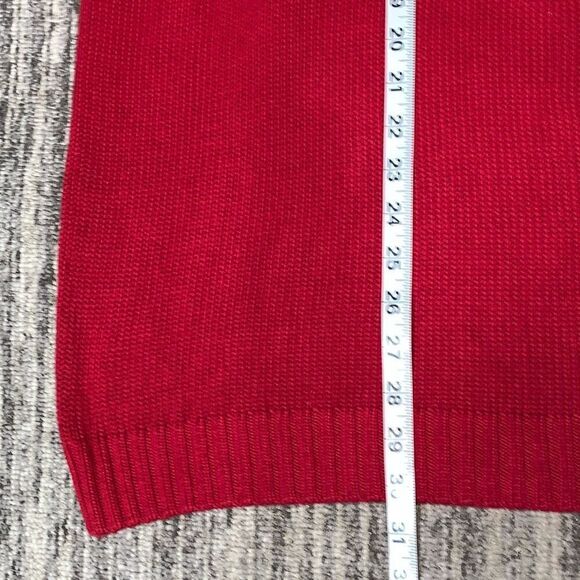 Chaps Mens Size XL Quarter Zip Pullover Sweater Red Long Sleeves 100% Cotton - Picture 4 of 5